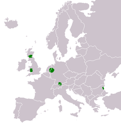 Distribución en Europa de Aix galericulata