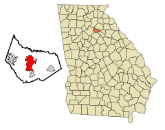 Barrow County Georgia Incorporated and Unincorporated areas Winder Highlighted.svg