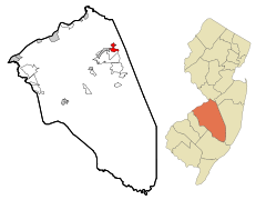 Ubicación en el condado de Burlington en Nueva JerseyUbicación de Nueva Jersey en EE. UU.