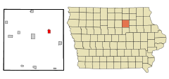 Butler County Iowa Incorporated and Unincorporated areas Clarksville Highlighted.svg