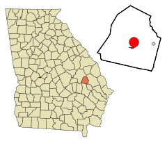 Candler County Georgia Incorporated and Unincorporated areas Metter Highlighted.svg