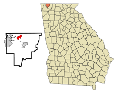 Catoosa County Georgia Incorporated and Unincorporated areas Indian Springs Highlighted.svg