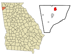 Chattooga County Georgia Incorporated and Unincorporated areas Trion Highlighted.svg