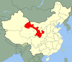 Ubicación de Gansu