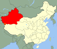 Ubicación de Xinjiang