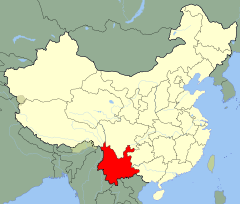 Ubicación de Yunnan