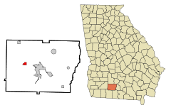 Colquitt County Georgia Incorporated and Unincorporated areas Funston Highlighted.svg