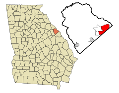 Columbia County Georgia Incorporated and Unincorporated areas Martinez Highlighted.svg