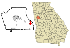 Coweta County Georgia Incorporated and Unincorporated areas Senoia Highlighted.svg