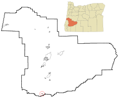Ubicación en el condado de Douglas en el estado de Oregón Ubicación de Oregón en EE. UU.