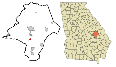 Emanuel County Georgia Incorporated and Unincorporated areas Nunez Highlighted.svg
