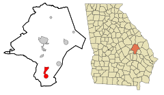 Emanuel County Georgia Incorporated and Unincorporated areas Oak Park Highlighted.svg