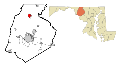 Ubicación en el condado de Frederick en MarylandUbicación de Maryland en EE. UU.
