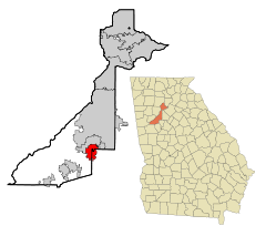 Fulton County Georgia Incorporated and Unincorporated areas College Park Highlighted.svg