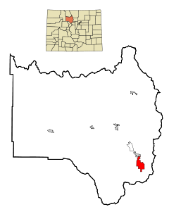 Ubicación en el condado de Grand en el estado de Colorado Ubicación de Colorado en EE. UU.