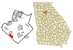 Gwinnett County Georgia Incorporated and Unincorporated areas Mountain Park Highlighted.svg