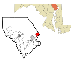 Ubicación en el condado de Harford en MarylandUbicación de Maryland en EE. UU.