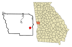 Harris County Georgia Incorporated and Unincorporated areas Waverly Hall Highlighted.svg
