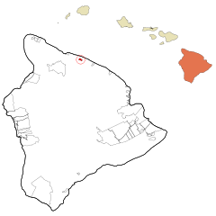 Hawaii County Hawaii Incorporated and Unincorporated areas Honokaa Highlighted.svg