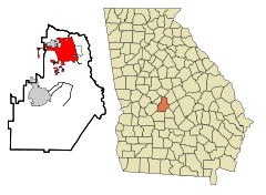 Houston County Georgia Incorporated and Unincorporated areas Warner Robins Highlighted.svg