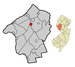 Ubicación en el condado de Hunterdon en Nueva JerseyUbicación de Nueva Jersey en EE. UU.