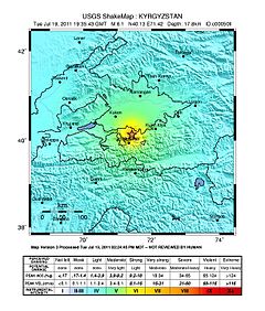 Jul-2011 Ferghana-earthquake Shakemap.jpg