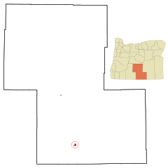 Ubicación en el condado de Lake en el estado de Oregón Ubicación de Oregón en EE. UU.