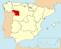 Ubicación de la provincia de Zamora