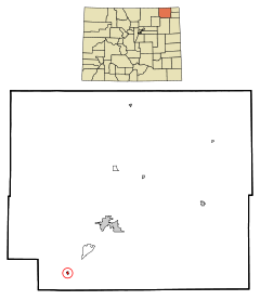 Ubicación en el condado de Logan en el estado de Colorado Ubicación de Colorado en EE. UU.