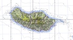 Mapa topográfico de la isla.