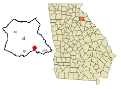 Madison County Georgia Incorporated and Unincorporated areas Comer Highlighted.svg