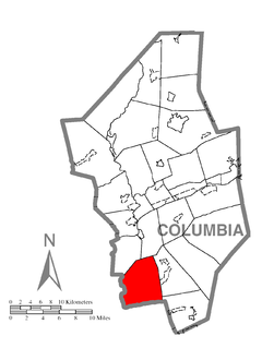 Ubicación en el condado de ColumbiaUbicación del condado en PensilvaniaUbicación de Pensilvania en EE. UU.