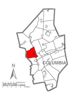 Ubicación en el condado de ColumbiaUbicación del condado en PensilvaniaUbicación de Pensilvania en EE. UU.