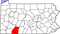 Map of Pennsylvania highlighting Somerset County.svg