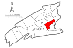 Ubicación en el condado de PerryUbicación del condado en PensilvaniaUbicación de Pensilvania en EE. UU.