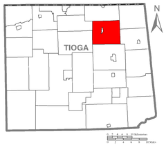 Ubicación en el condado de TiogaUbicación del condado en PensilvaniaUbicación de Pensilvania en EE. UU.