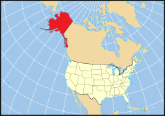 Ubicación de Alaska en Estados Unidos.