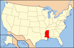 Ubicación de Misisipi en EE. UU.