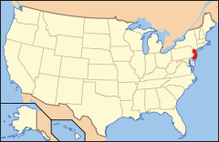 Ubicación de Nueva Jersey en EE. UU.