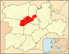 Localización de la Tierra de Campos en Castilla y León