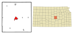 Ubicación en el condado de McPherson en KansasUbicación de Kansas en EE. UU.