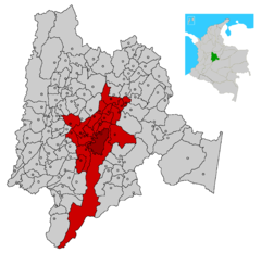 Ubicación de Área Metropolitana de Bogotá