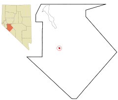 Ubicación en el condado de Mineral en el estado de Nevada Ubicación de Nevada en EE. UU.