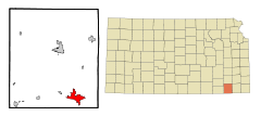 Ubicación en el condado de Montgomery en KansasUbicación de Kansas en EE. UU.
