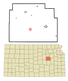 Ubicación en el condado de Morris en KansasUbicación de Kansas en EE. UU.