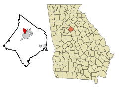 Newton County Georgia Incorporated and Unincorporated areas Oxford Highlighted.svg