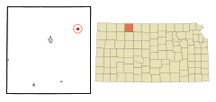 Ubicación en el condado de Norton en KansasUbicación de Kansas en EE. UU.