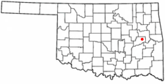 Ubicación en el condado de McIntosh en OklahomaUbicación de Oklahoma en EE. UU.