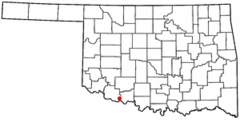 Ubicación en el condado de Tillman en OklahomaUbicación de Oklahoma en EE. UU.