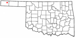 Ubicación en el condado de Cimarron en OklahomaUbicación de Oklahoma en EE. UU.
